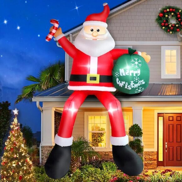 🆕8 FT Christmas Inflatable Santa Outdoor Gift Bag Blow up LED Decorations - Picture 8 of 8